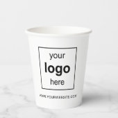Einfaches White Business-Logo Pappbecher (Vorderseite)