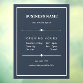 Einfaches White Business Office in Grau Blau Fensteraufkleber (Blatt 3)