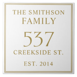 Einfaches White Date etablierte Address House Plaq Fliese