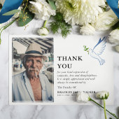 Einfaches White Dove Foto Beerdigung Beileid Dankeskarte