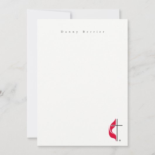 Einfaches White-Logo-Kreuz Mitteilungskarte (Vorderseite)