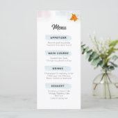 Einfaches White Modern Wedding Menu (Stehend Vorderseite)