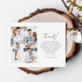 Einfaches White Wedding Foto Vielen Dank Postkarte