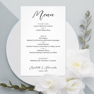 Einfaches White Wedding Menü