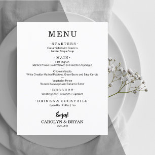 Einfaches White Wedding Menü