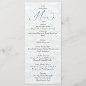 Einfaches White Wedding Menu Menükarte (Vorderseite)