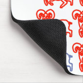 Einfaches Widder-Linienkunstmuster | Zweifarbiges Mousepad (Ecke)