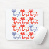 Einfaches Widder-Linienkunstmuster | Zweifarbiges Mousepad (Mit Mouse)
