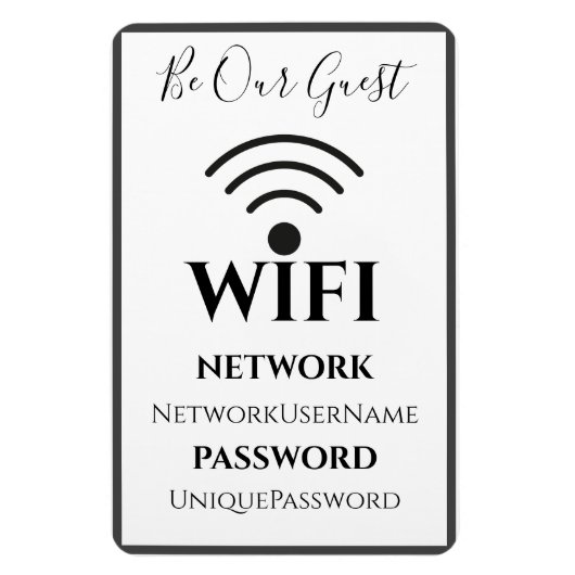 Einfaches WiFi-Schild Magnet (Vertikal)