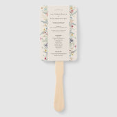 Einfaches Wildblumen-Farn-Beige-Hochzeitsprogramm Fächer (Vorderseite)