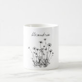 Einfaches Wildblumen-Monogramm Kaffeetasse (Mittel)
