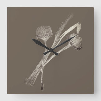 Einfaches Wildblumenfeld-Strauß Quadratische Wanduhr