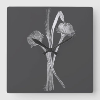 Einfaches Wildblumenfeld-Strauß Quadratische Wanduhr