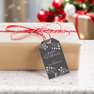 Einfaches Winter-Beeren-Weihnachten Geschenkanhänger