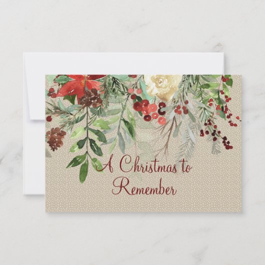 Einfaches Winter mit Kardinal und Blumenhochzeit (Rückseite)