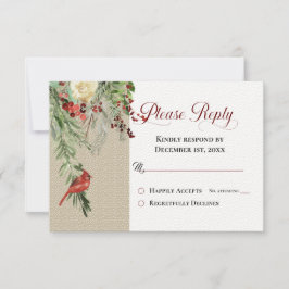 Einfaches Winter mit Kardinal und Blumenhochzeit