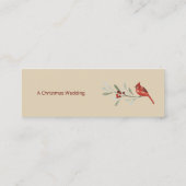Einfaches Winter mit Kardinal Wedding Website UAWG Mini Visitenkarte (Rückseite)