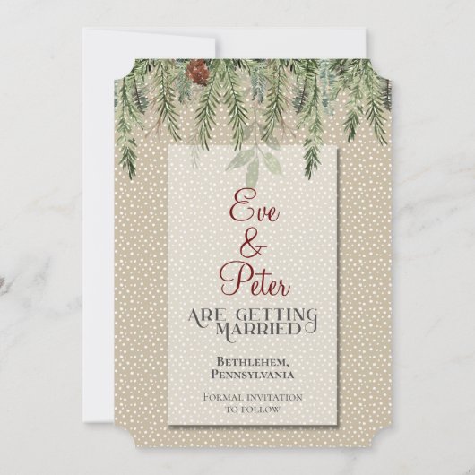 Einfaches Winter mit Laternenhochzeit Save The Date (Rückseite)