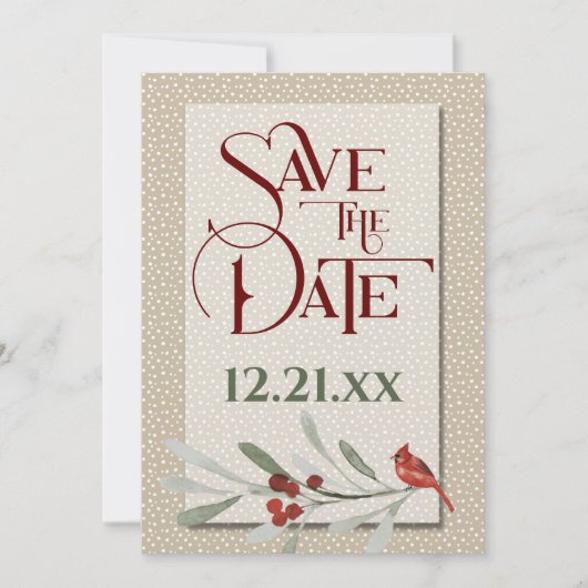 Einfaches Winter mit Verlobung Foto Hochzeit Save The Date (Vorderseite)