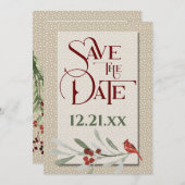Einfaches Winter mit Verlobung Foto Hochzeit Save The Date (Vorne/Hinten)