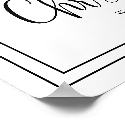 Einfaches Winter Weihnachts-Party Begrüßungszeiche Poster (Ecke)