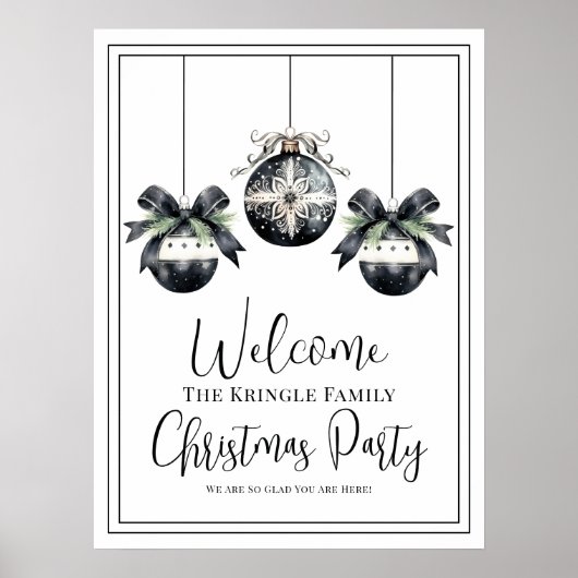 Einfaches Winter Weihnachts-Party Begrüßungszeiche Poster (Vorne)