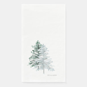 Einfaches Winterwaldland-Individuelle Name Serviette