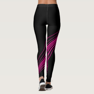 Einfaches wirbeln in Magenta und Schwarz Leggings