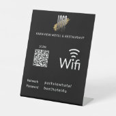 Einfaches WLAN-Kennwort QR-Logo Sockelschild (Vorderseite)