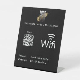 Einfaches WLAN-Kennwort QR-Logo Sockelschild