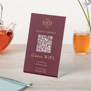 Einfaches WLAN-Passwort & Netzwerk   Geschäft QR-C Sockelschild