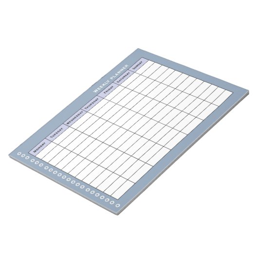 Einfaches Wochentarif Notizblock (angewinkelt)