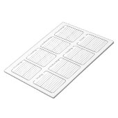 Einfaches Wöchentlicher Planer White Tear Away Kal Notizblock (angewinkelt)