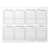 Einfaches Wöchentlicher Planer White Tear Away Kal Notizblock (Vorderseite)