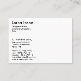 Einfaches Wort Visitenkarte