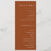 Einfaches Wüsten-Hochzeitsprogramm | Terrakotta Programm (Vorderseite)