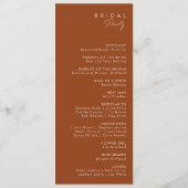 Einfaches Wüsten-Hochzeitsprogramm | Terrakotta Programm (Rückseite)