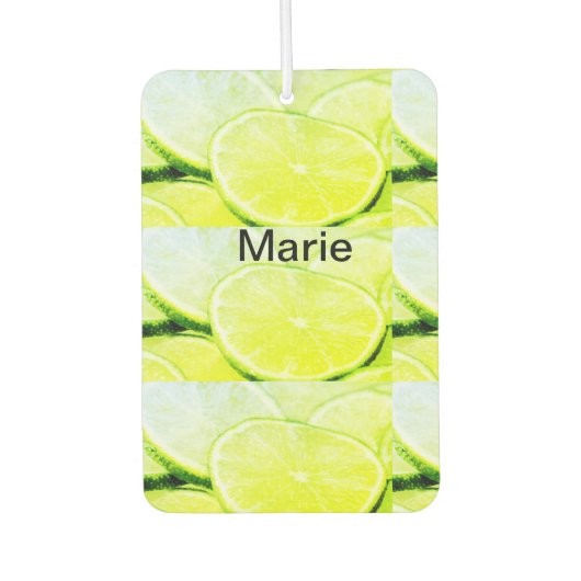 Einfaches yellow green lemon add name minimum cust autolufterfrischer (Vorderseite)