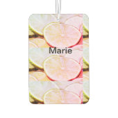 Einfaches yellow green lemon add name minimum cust autolufterfrischer (Rückseite)