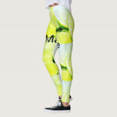 Einfaches yellow green lemon add name minimum cust leggings (Links)
