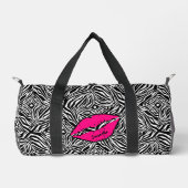 Einfaches Zebra mit rosa Lippen Personalisiert Duffle Bag (Vorderseite)