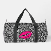 Einfaches Zebra mit rosa Lippen Personalisiert Duffle Bag (Rückseite)