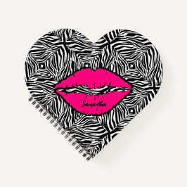 Einfaches Zebra mit rosa Lippen Personalisiert Notizblock