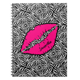 Einfaches Zebra mit rosa Lippen Personalisiert Notizblock