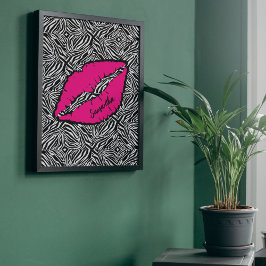 Einfaches Zebra mit rosa Lippen Personalisiert Poster