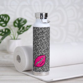 Einfaches Zebra mit rosa Lippen Personalisiert Trinkflasche