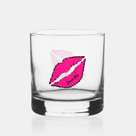 Einfaches Zebra mit rosa Lippen Personalisiert Whiskyglas