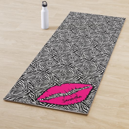 Einfaches Zebra mit rosa Lippen Personalisiert Yogamatte (Beispiel)