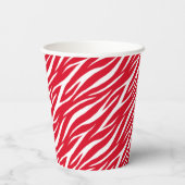 Einfaches Zebra Print Red White Niedlich Modern Mu Pappbecher (Rückseite)