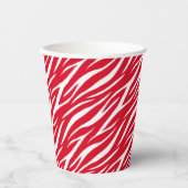 Einfaches Zebra Print Red White Niedlich Modern Mu Pappbecher (Vorderseite)